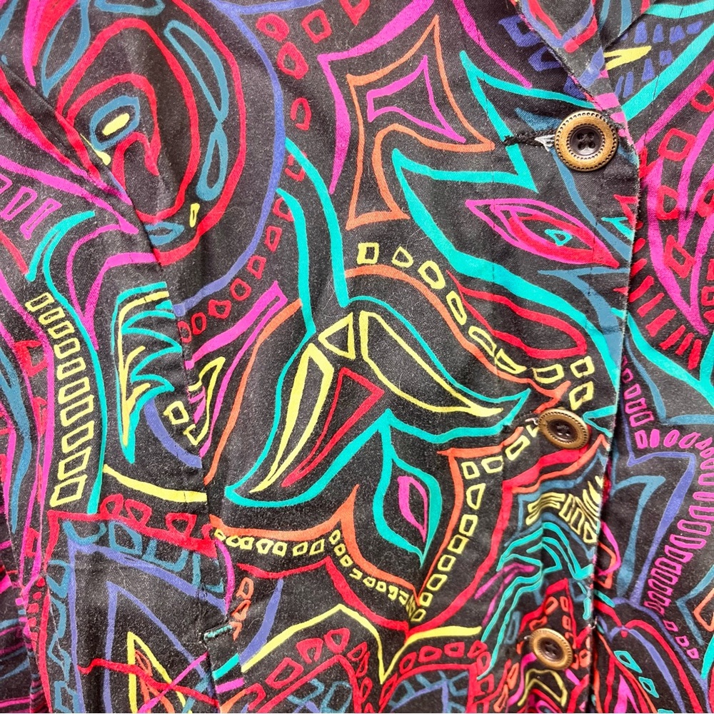 Chico’s Vibrant Multicolor Patterned Jacket Large… - image 3